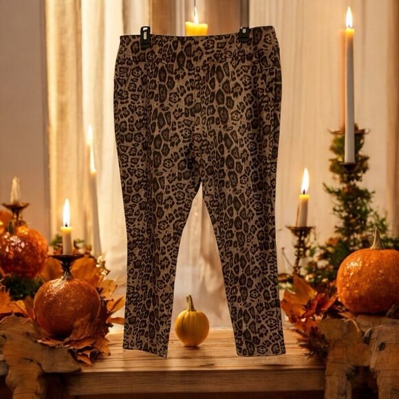 Charlie Paige Womens Animal Print Pants Size L/G Pockets - Picture 6 of 16
